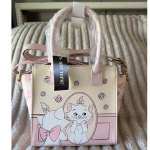 Disney Loungefly Aristocats Marie Mirror Satchel Bag Hot Topic Pink Cream New
